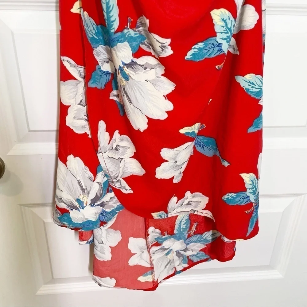 New Pink Lily Steal a Kiss Floral Strapless Mini Dress in Red Women’s Size Small